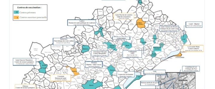 Zoom. La carte des 24 centres de vaccination qui ouvrent dans l’Hérault