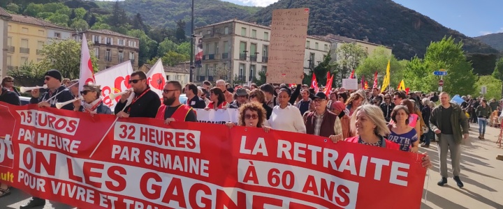 Réforme des retraites, défense de l’hôpital… Un millier de manifestants à Lodève pour le 1er Mai